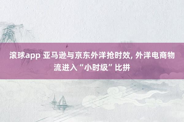 滚球app 亚马逊与京东外洋抢时效， 外洋电商物流进入“小时级”比拼