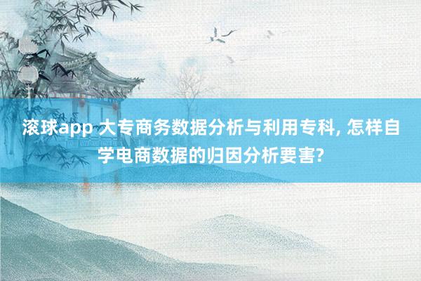 滚球app 大专商务数据分析与利用专科， 怎样自学电商数据的归因分析要害?