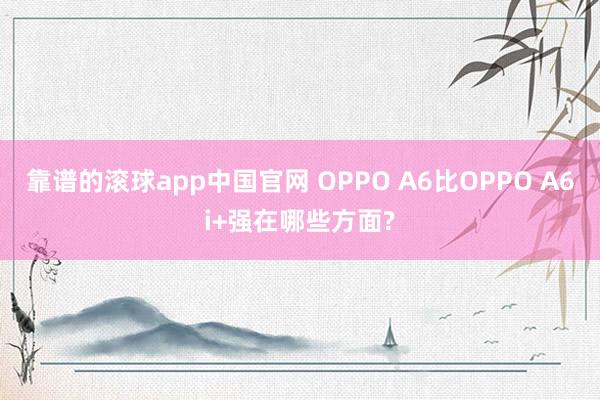 靠谱的滚球app中国官网 OPPO A6比OPPO A6i+强在哪些方面?