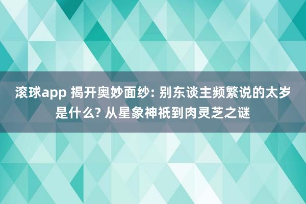 滚球app 揭开奥妙面纱: 别东谈主频繁说的太岁是什么? 从星象神祇到肉灵芝之谜