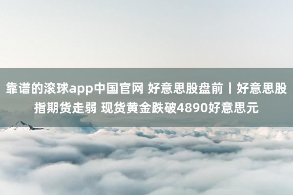靠谱的滚球app中国官网 好意思股盘前丨好意思股指期货走弱 现货黄金跌破4890好意思元