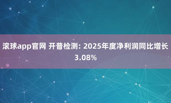 滚球app官网 开普检测: 2025年度净利润同比增长3.08%