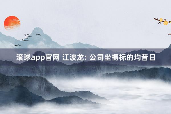滚球app官网 江波龙: 公司坐褥标的均昔日