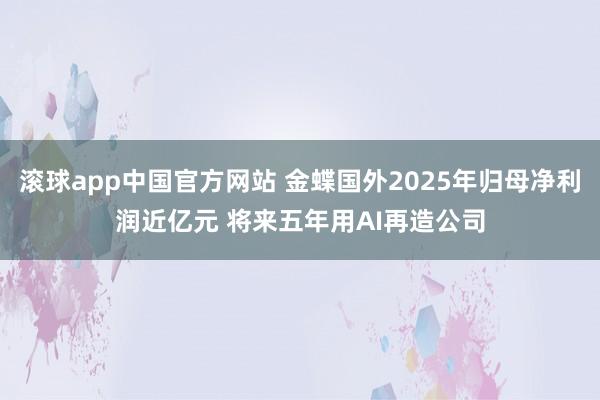 滚球app中国官方网站 金蝶国外2025年归母净利润近亿元 将来五年用AI再造公司