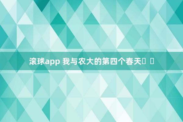 滚球app 我与农大的第四个春天☀️