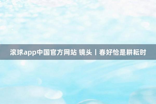 滚球app中国官方网站 镜头丨春好恰是耕耘时