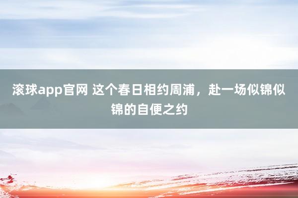 滚球app官网 这个春日相约周浦，赴一场似锦似锦的自便之约