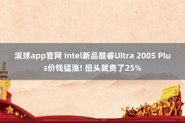 滚球app官网 Intel新品酷睿Ultra 200S Plus价钱猛涨! 扭头就贵了25%