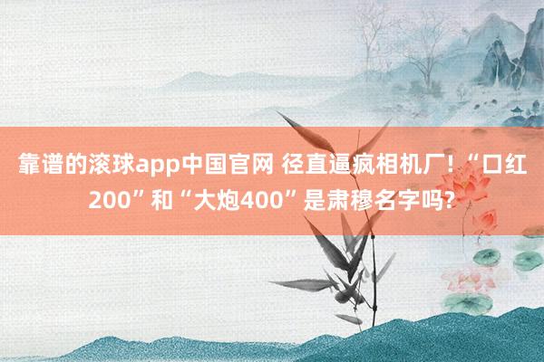 靠谱的滚球app中国官网 径直逼疯相机厂! “口红200”和“大炮400”是肃穆名字吗?