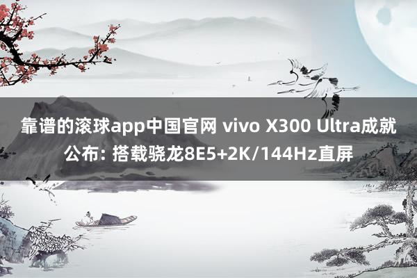 靠谱的滚球app中国官网 vivo X300 Ultra成就公布: 搭载骁龙8E5+2K/144Hz直屏