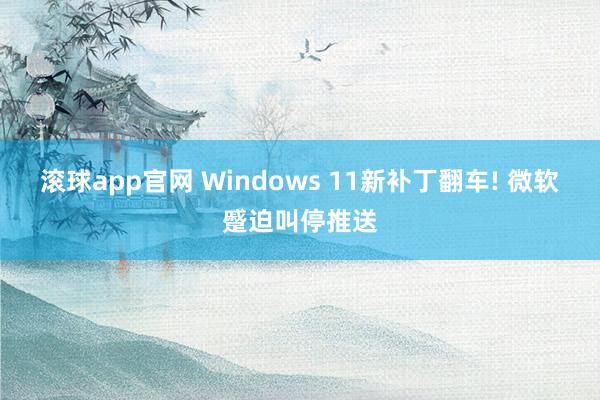滚球app官网 Windows 11新补丁翻车! 微软蹙迫叫停推送