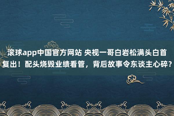 滚球app中国官方网站 央视一哥白岩松满头白首复出！配头烧毁业绩看管，背后故事令东谈主心碎？