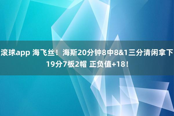 滚球app 海飞丝！海斯20分钟8中8&1三分清闲拿下19分7板2帽 正负值+18！