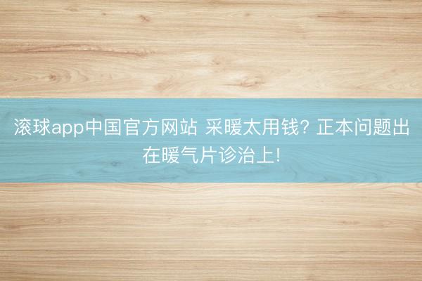 滚球app中国官方网站 采暖太用钱? 正本问题出在暖气片诊治上!