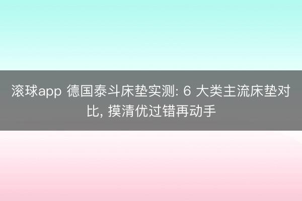 滚球app 德国泰斗床垫实测: 6 大类主流床垫对比， 摸清优过错再动手