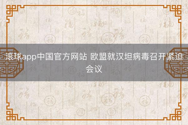 滚球app中国官方网站 欧盟就汉坦病毒召开紧迫会议