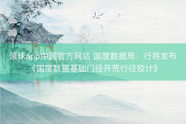 滚球app中国官方网站 国度数据局：行将发布《国度数据基础门径开荒行径狡计》