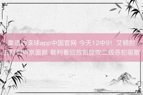 靠谱的滚球app中国官网 今天12中9！艾顿肘击打到申京面部 裁判看回放凯旋吹二级恶犯驱散