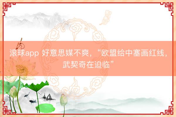 滚球app 好意思媒不爽,“欧盟给中塞画红线,武契奇在迫临”