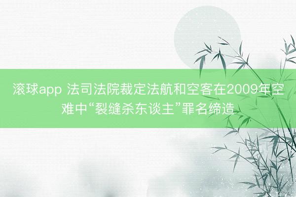 滚球app 法司法院裁定法航和空客在2009年空难中“裂缝杀